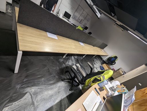Modern Office Workstation with Wood Finish